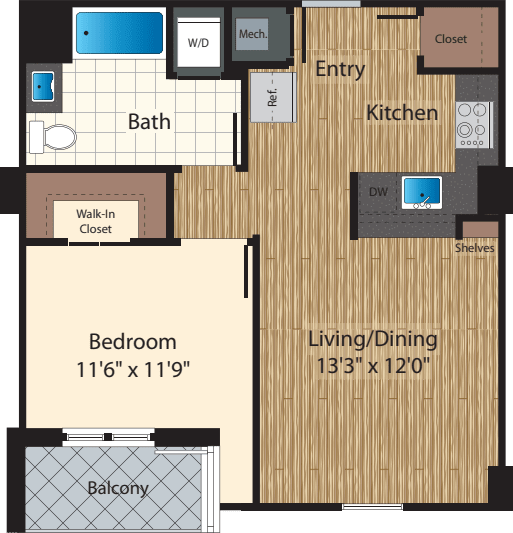 Unit 406, 408 floor plan