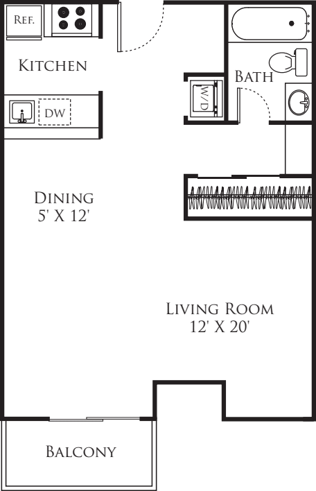 Studio A floor plan