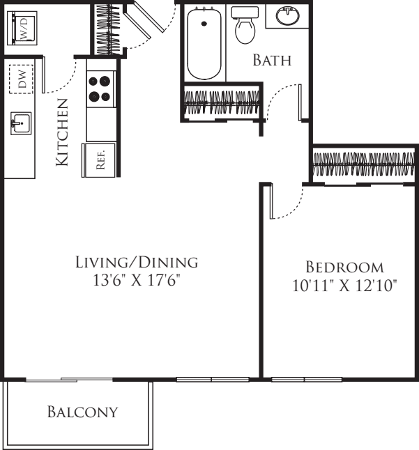1 Bedroom D floor plan