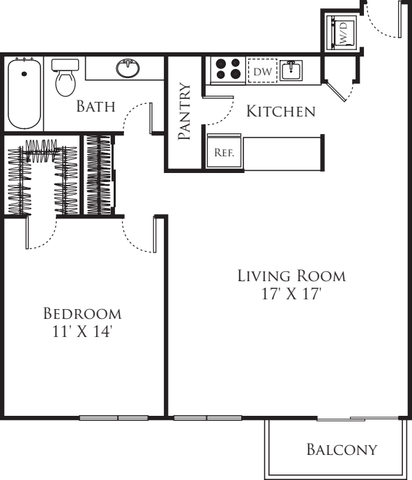1 Bedroom E1 floor plan