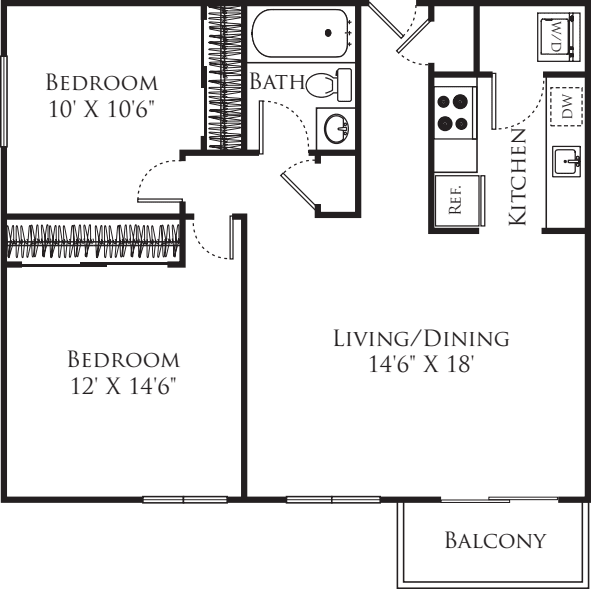2 Bedroom F floor plan