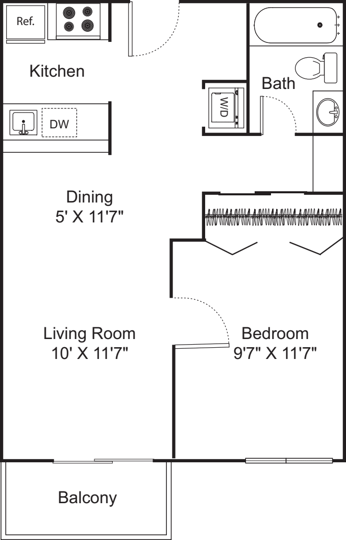1 Bedroom A floor plan