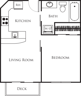 Micro One Bed - D1 floor plan