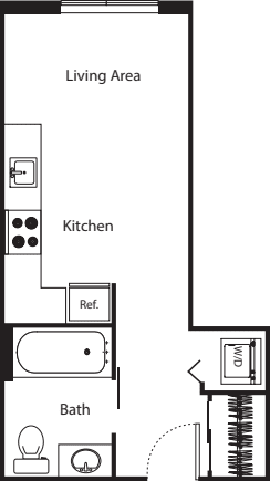 Micro Studio - A3B floor plan