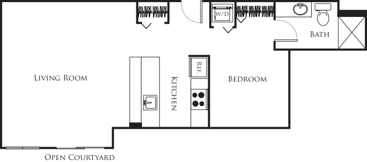 Micro One Bed - B1 225 floor plan