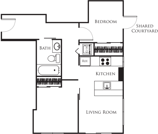 Micro Two Bed - E1c  228 floor plan