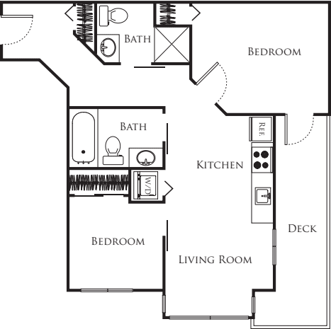 Micro Two Bed - F1 320-620 floor plan