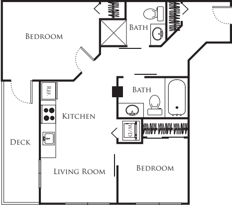 Micro Two Bed - F3 floor plan