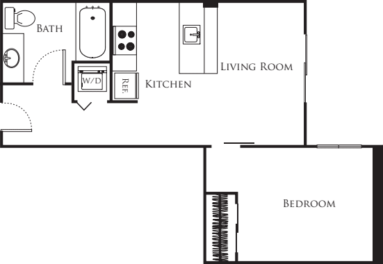 Micro One Bed - D5 floor plan