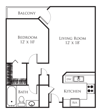 One Bedroom floor plan
