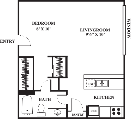 Studio No Balcony floor plan