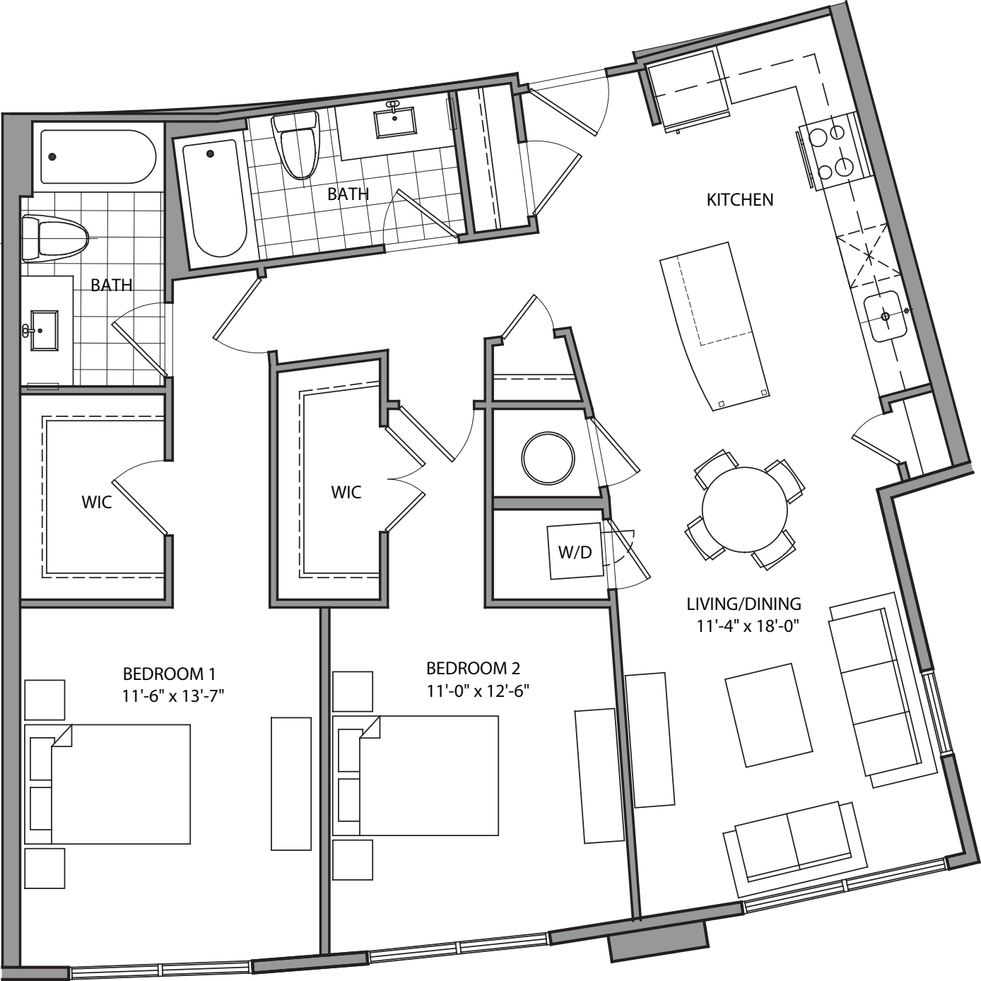 2 Bdrm O floor plan