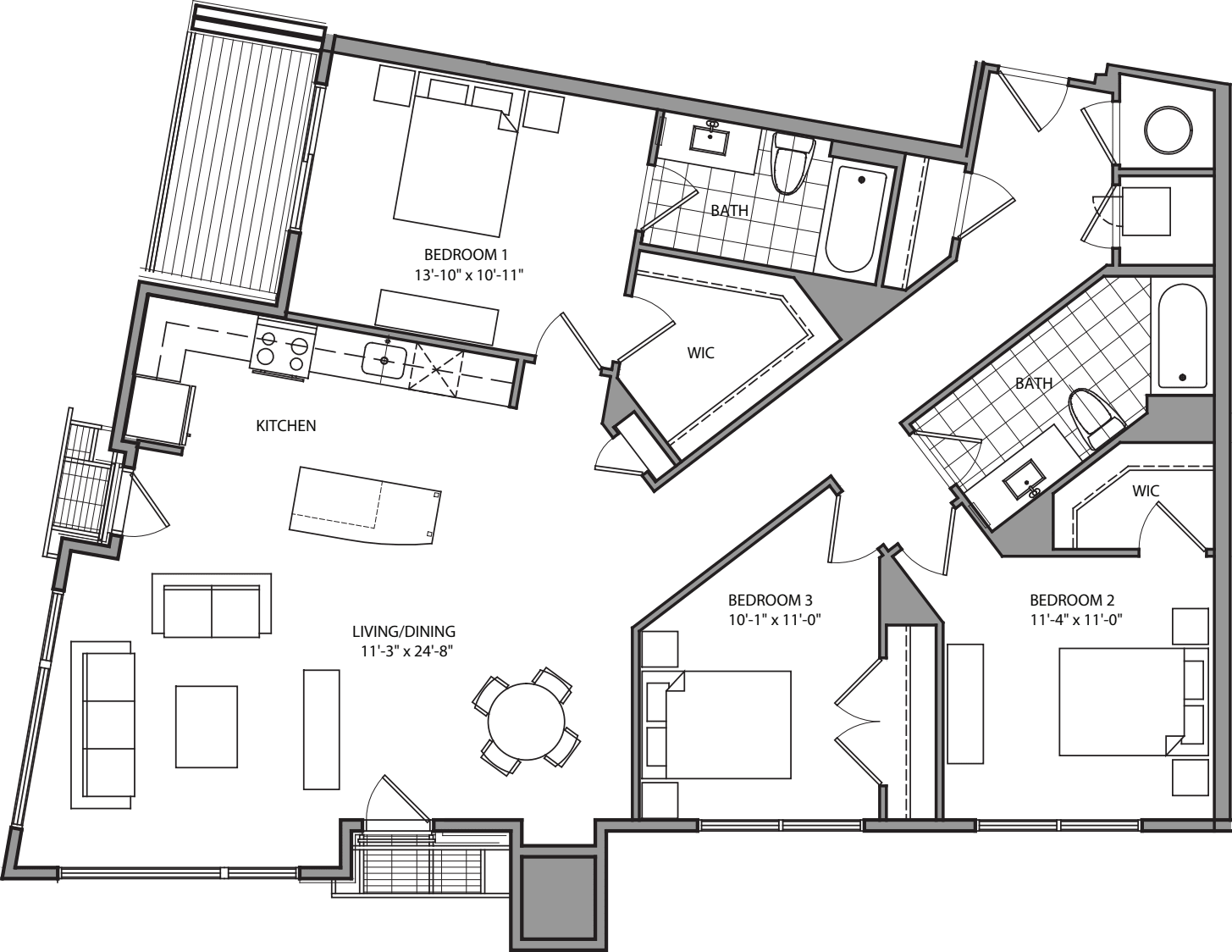 3 Bdrm A floor plan