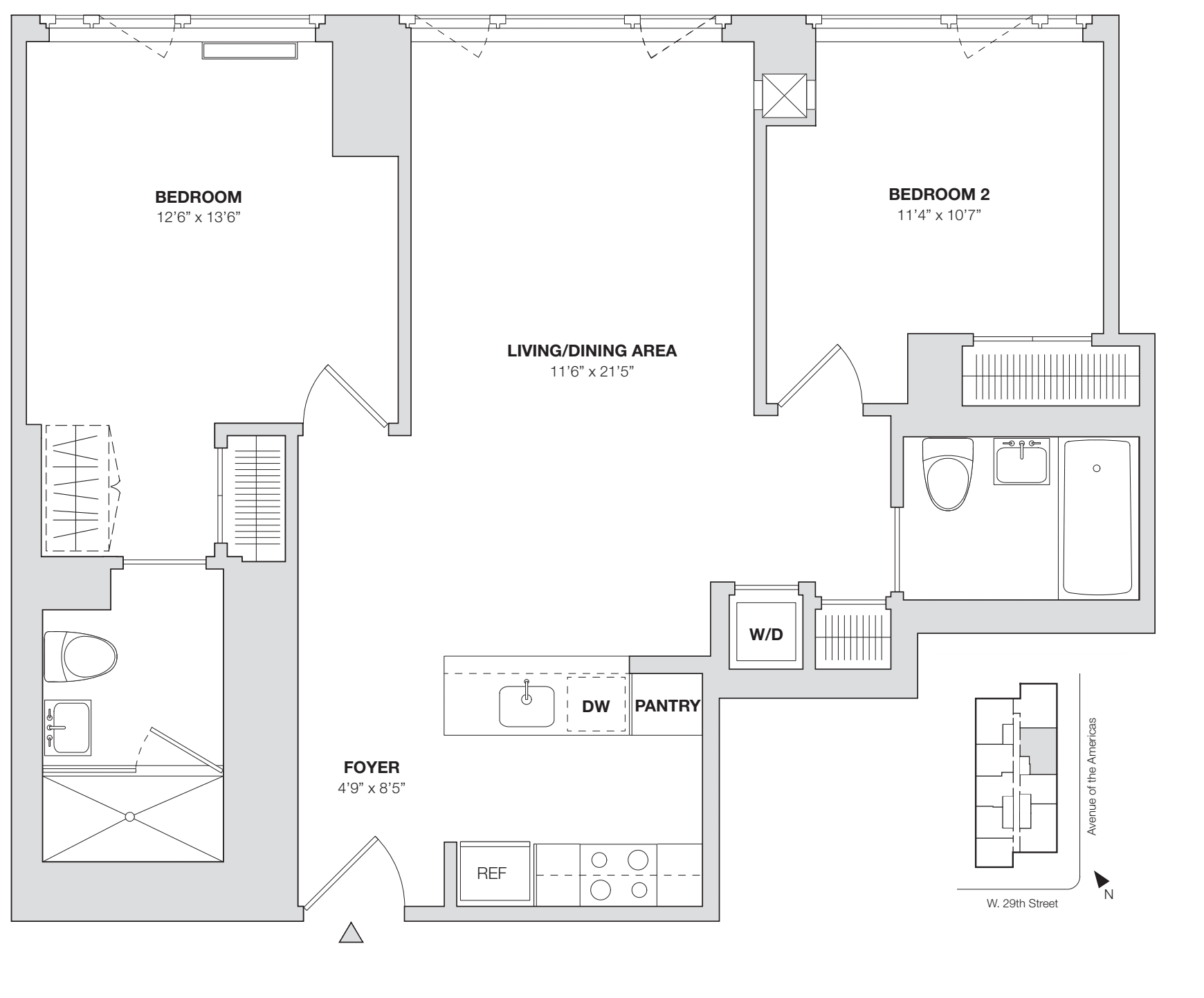 2 Bedroom E floor plan