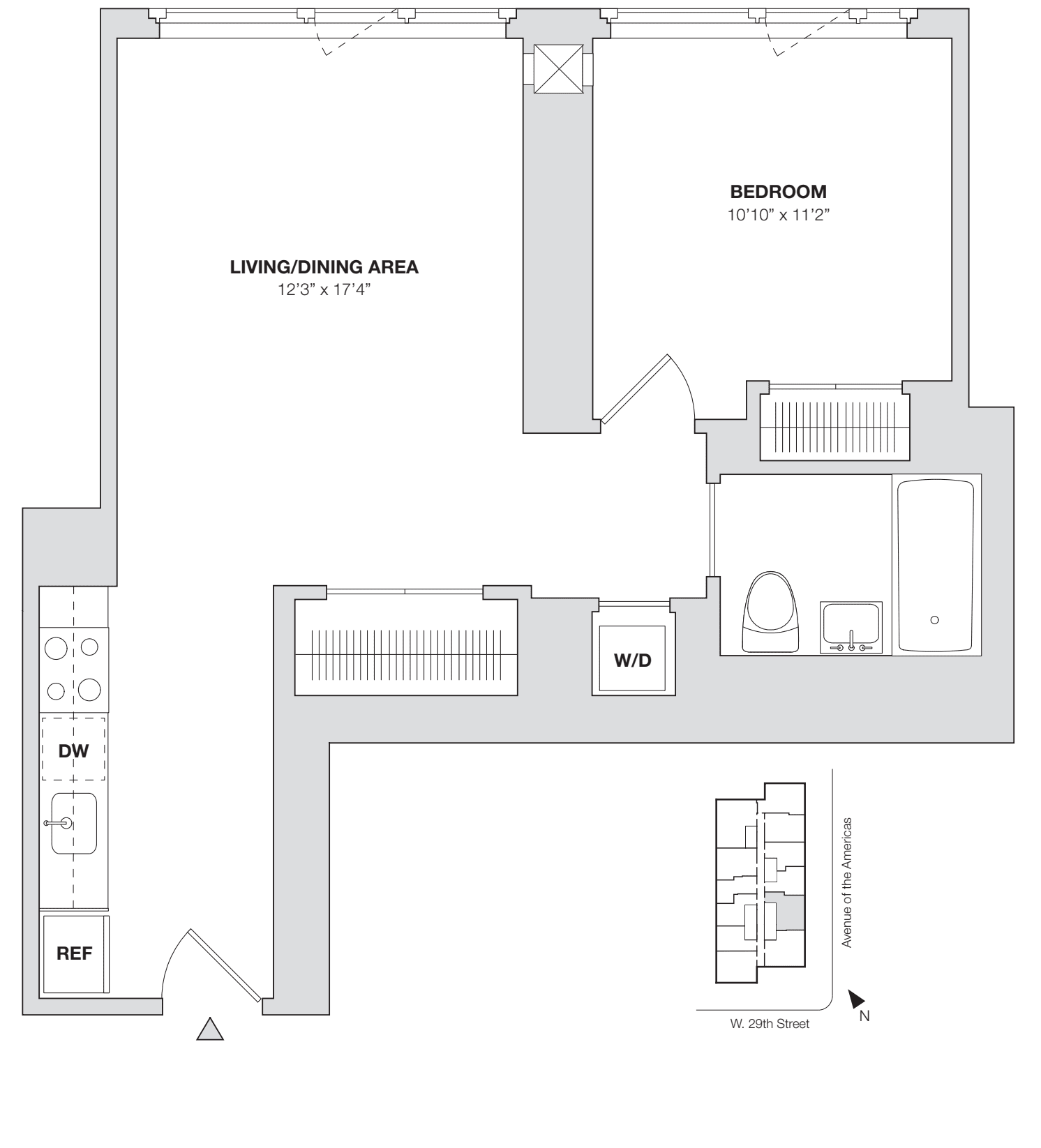1 Bedroom I.2 floor plan