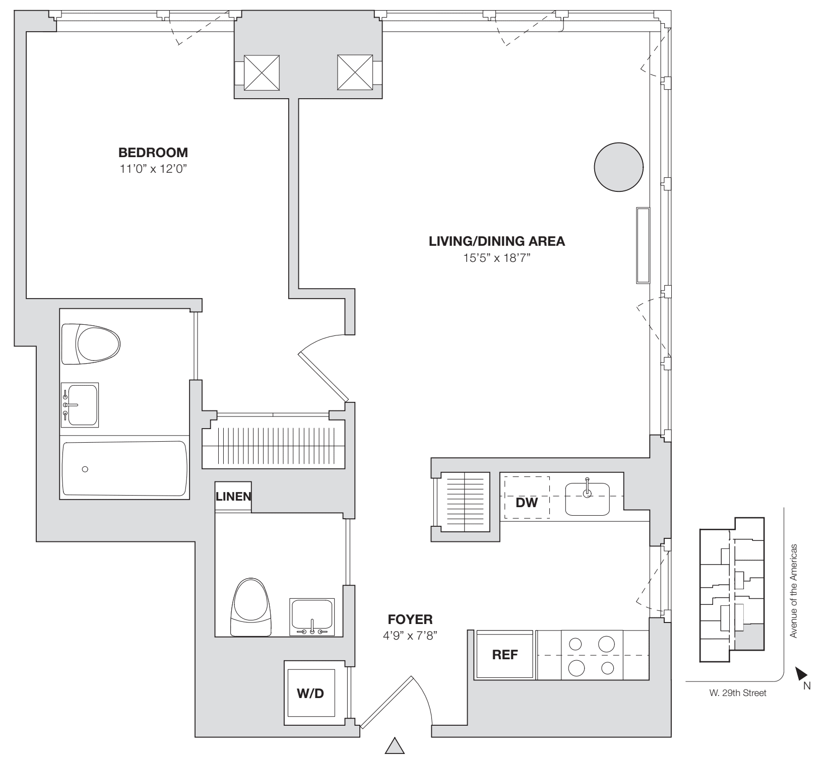 1 Bedroom J floor plan