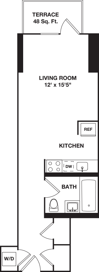 Studio E floor plan