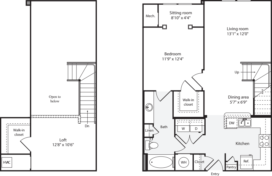 1 Bedroom F floor plan