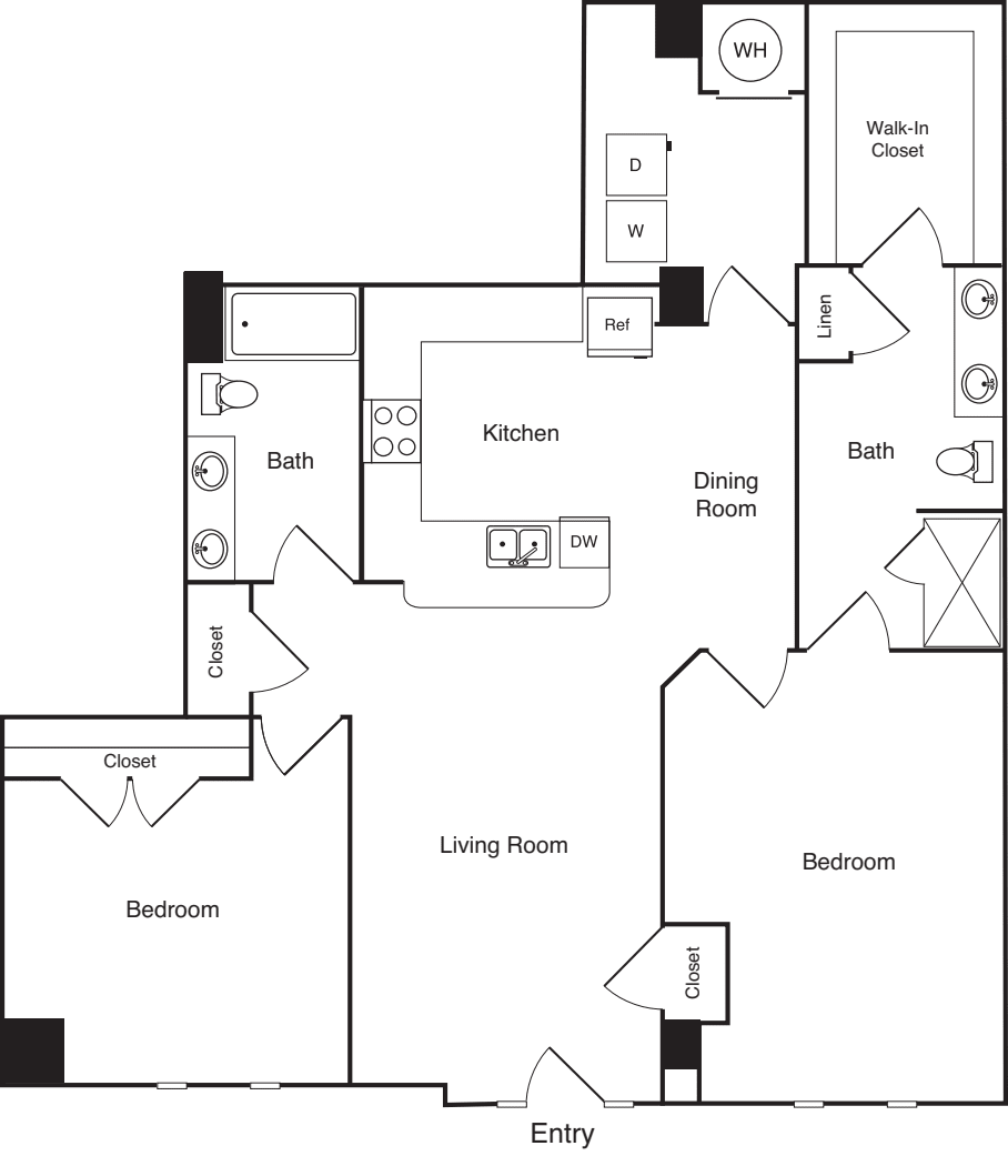 2 Bedrooms B5 floor plan