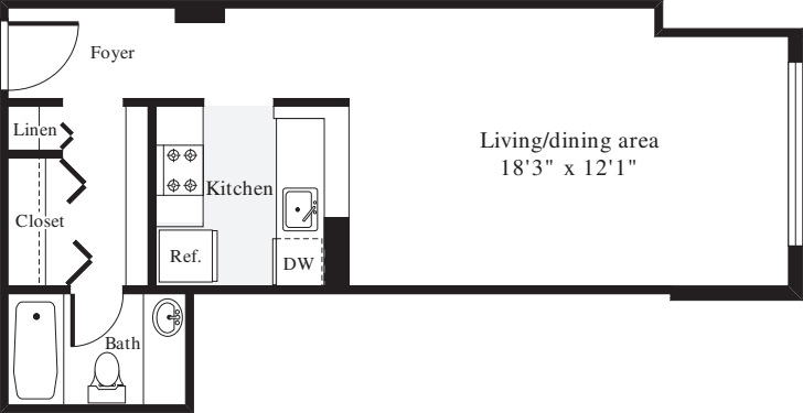 Studio A floor plan