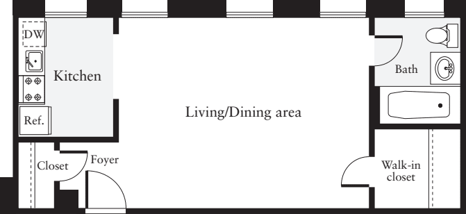 Studio E floor plan
