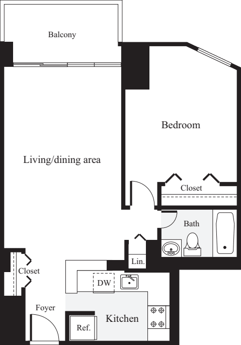 1 Bedroom C floor plan