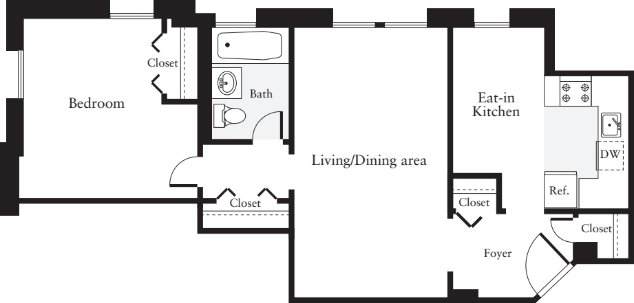1 Bedroom N floor plan