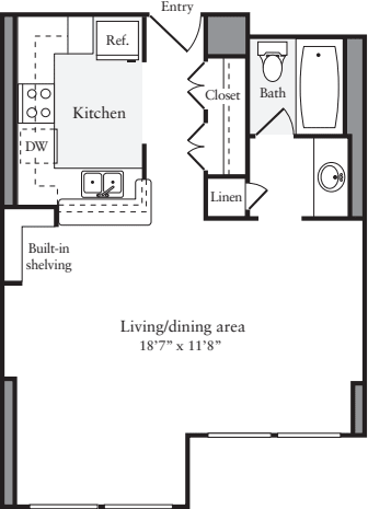 Studio E floor plan