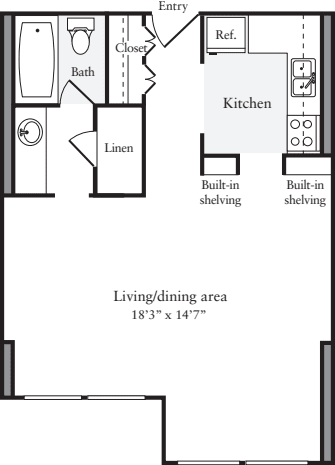 Studio I floor plan