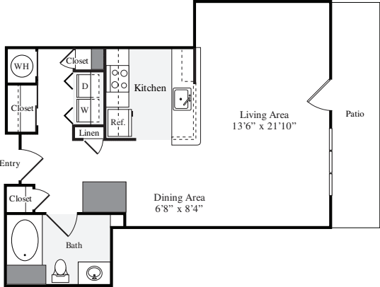 Studio A floor plan
