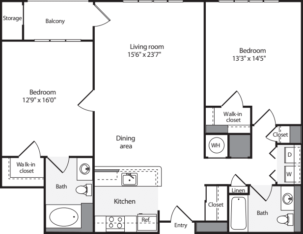 2 Bedrooms I floor plan
