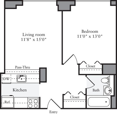 1 Bedroom A floor plan