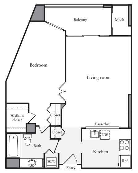 1 Bedroom G floor plan
