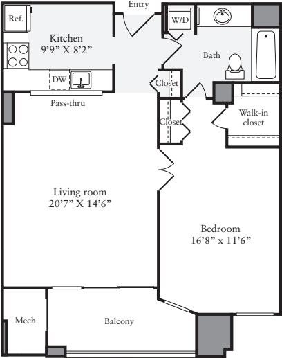 1 Bedroom I floor plan