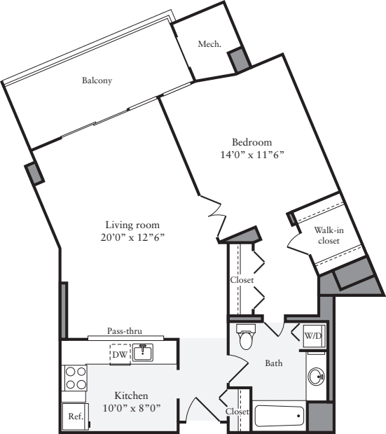 1 Bedroom N floor plan