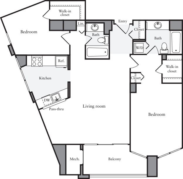 2 Bedrooms C floor plan
