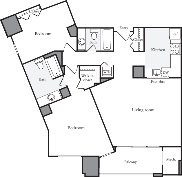 2 Bedrooms D floor plan