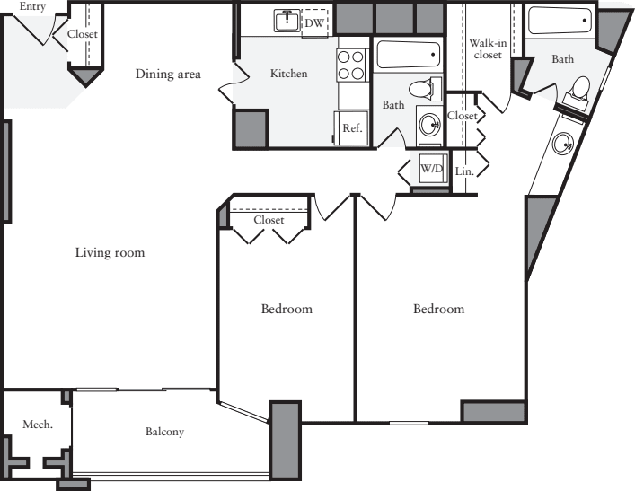2 Bedrooms G floor plan