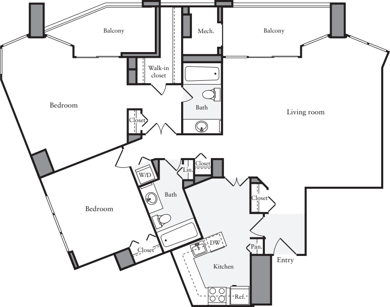 2 Bedrooms I floor plan