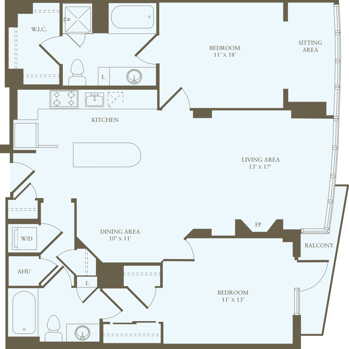 2 Bedrooms II floor plan