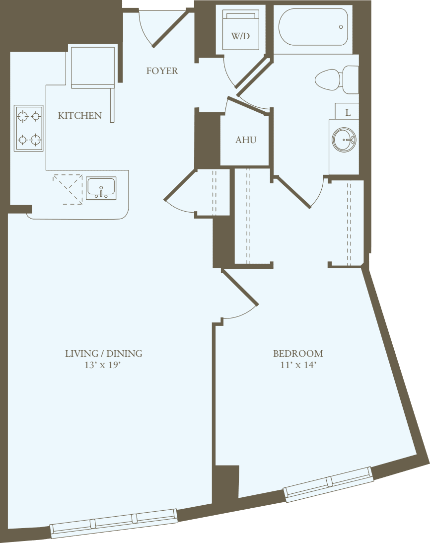 1 Bedroom H floor plan
