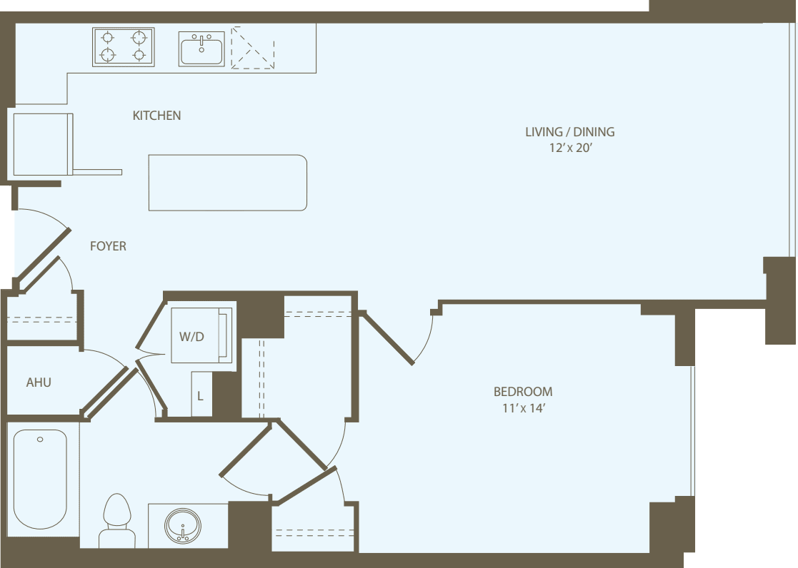 1 Bedroom J floor plan