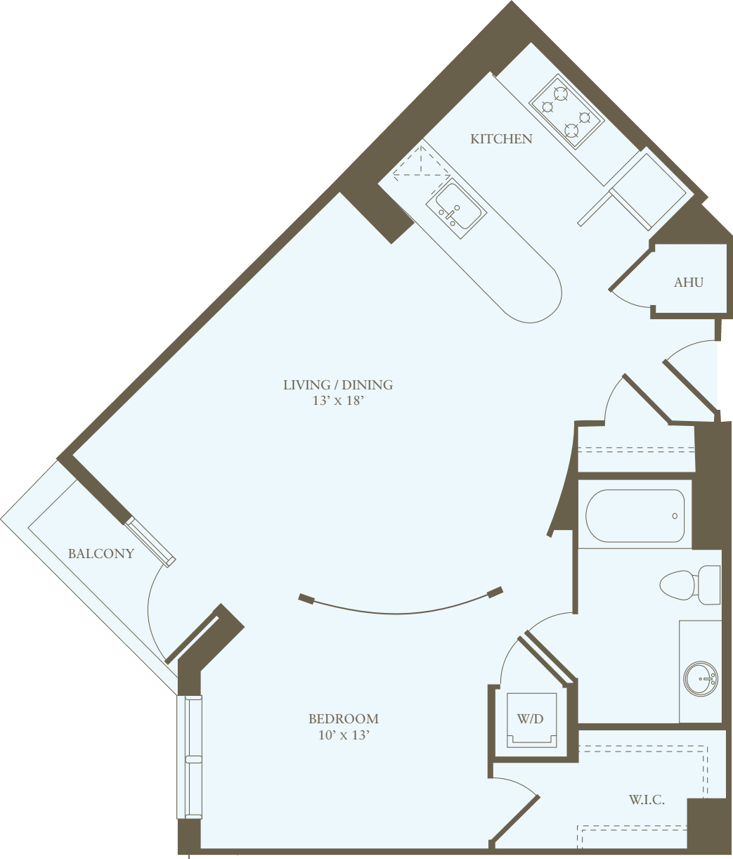 1 Bedroom Q floor plan