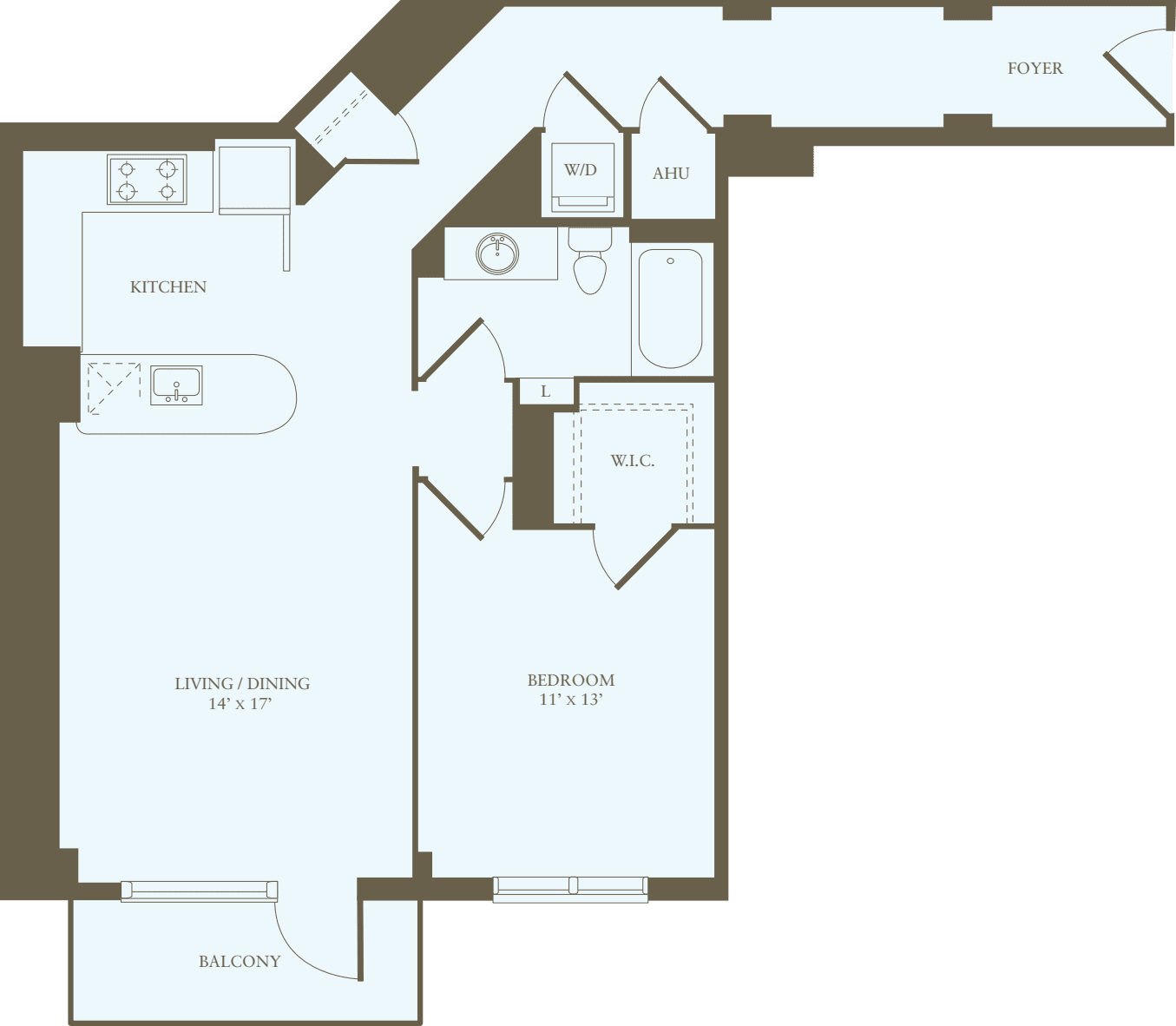 1 Bedroom X floor plan