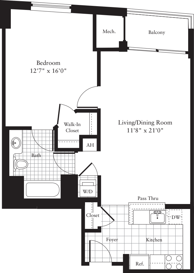 1 Bedroom C floor plan