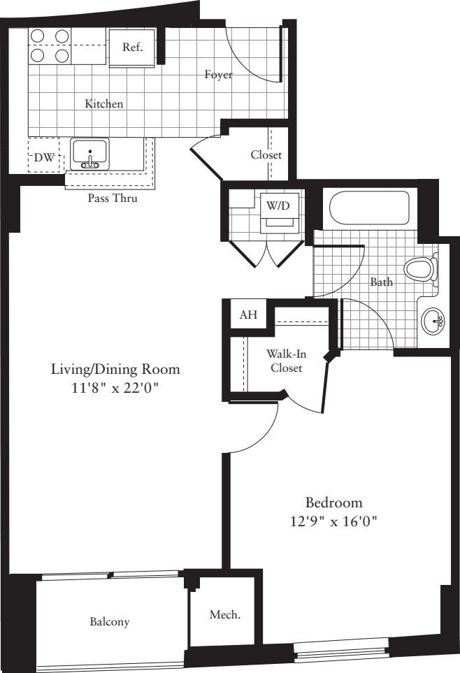 1 Bedroom G floor plan