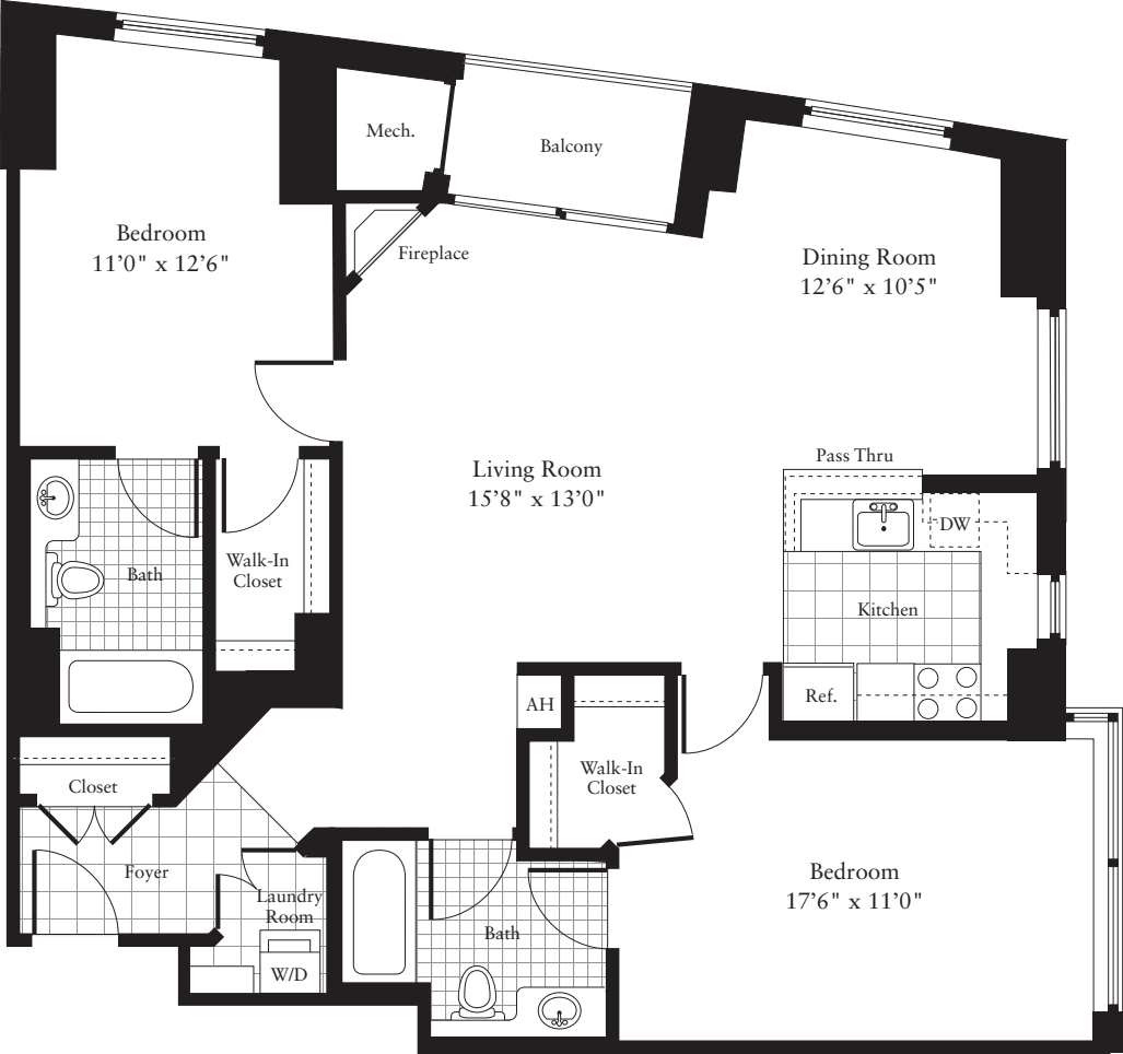 2 Bedrooms D floor plan