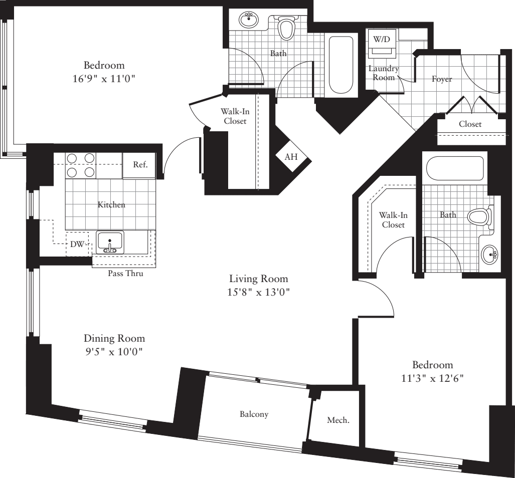 2 Bedrooms G floor plan