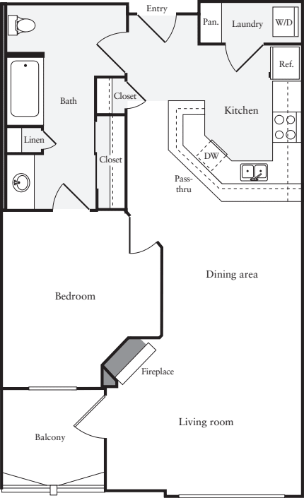 1 Bedroom C floor plan