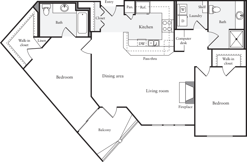 2 Bedrooms D floor plan